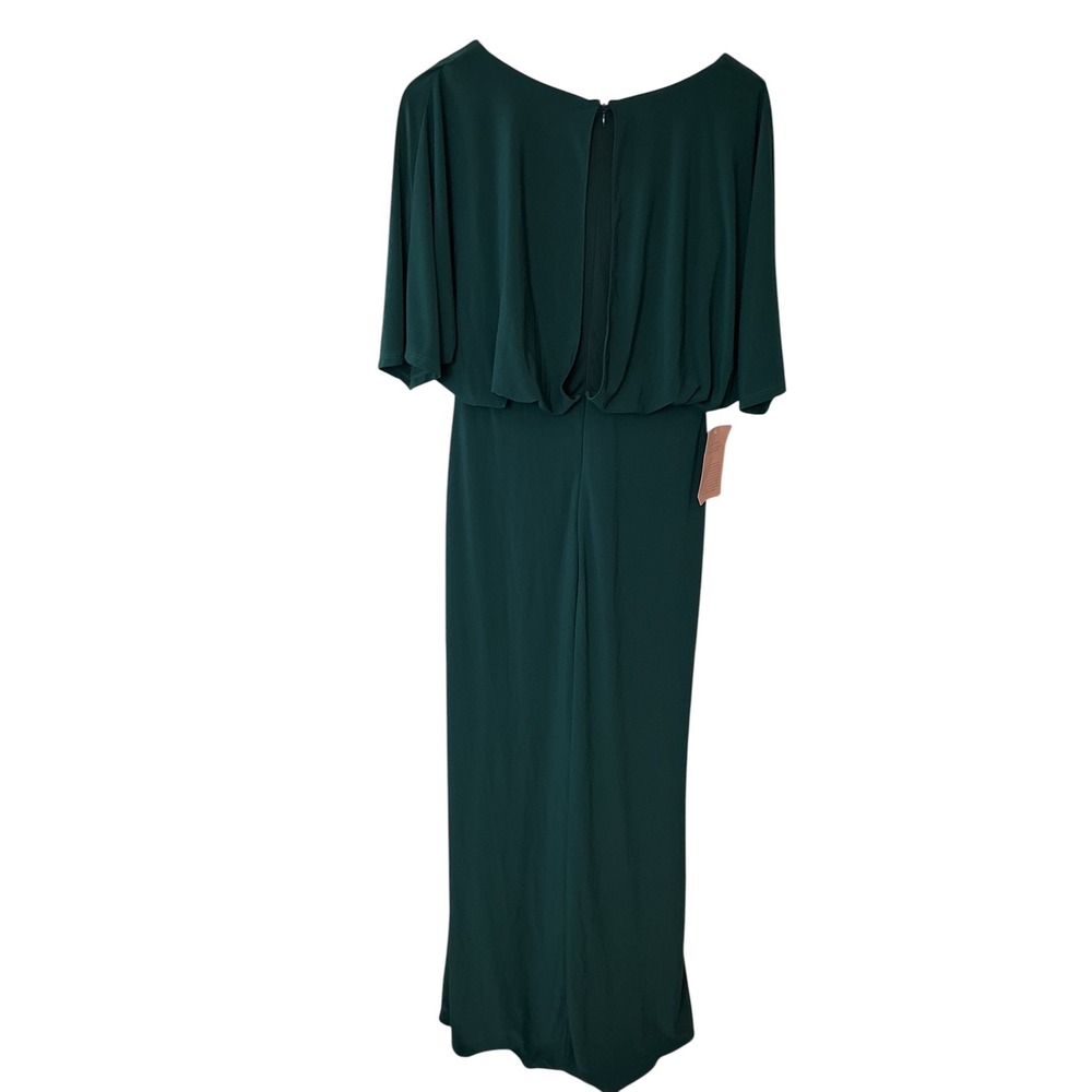 BHLDN Emerald Green V-Neck Draped Maxi Dress Bridesmaid Formal Gown Womens 10 - Picture 7 of 10